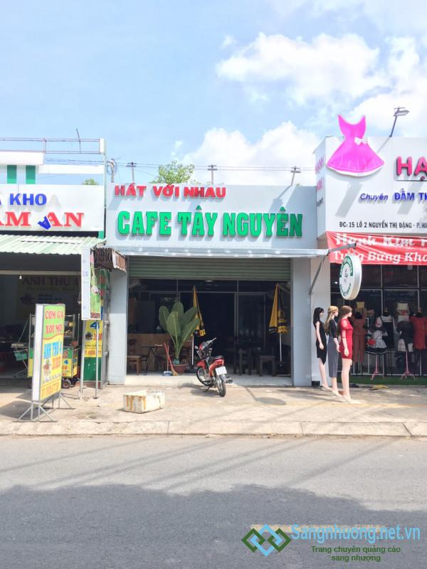 Sang nhanh quán cafe hát với nhau mặt tiền đường, khu sinh viên, công nhân đông, gần trường học, chợ, trung tâm quận 12.