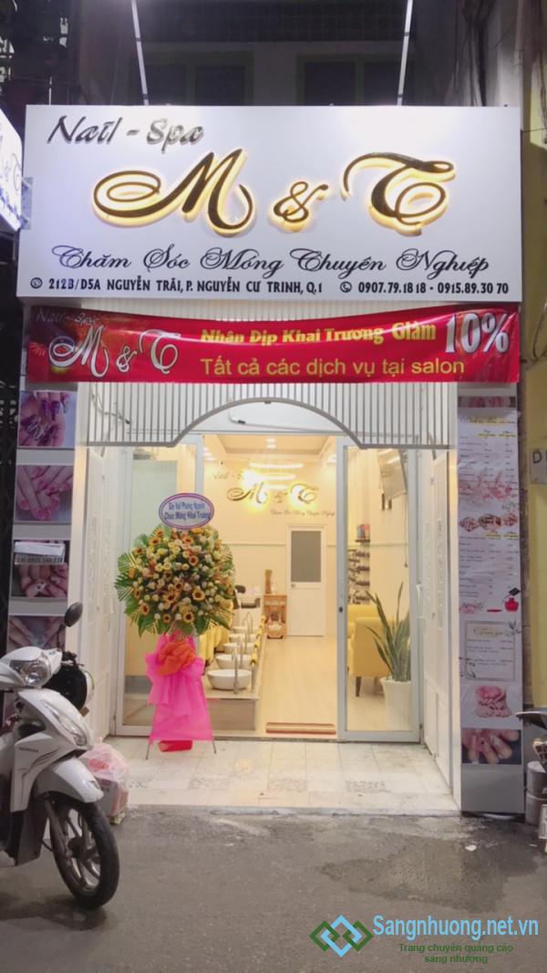 Sang nhanh tiệm Nail & Spa mặt tiền đường Nguyễn Trãi, trung tâm thương mại quận 1.