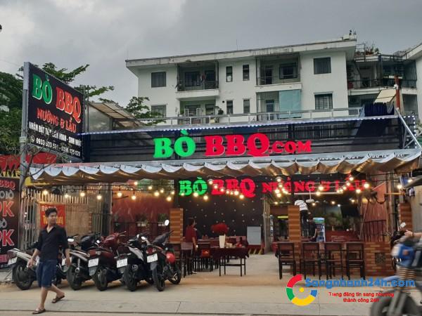 Sang nhanh quán ăn BBQ, mặt tiền đường lớn, khu dân cư đông đúc, không gian quán đẹp.